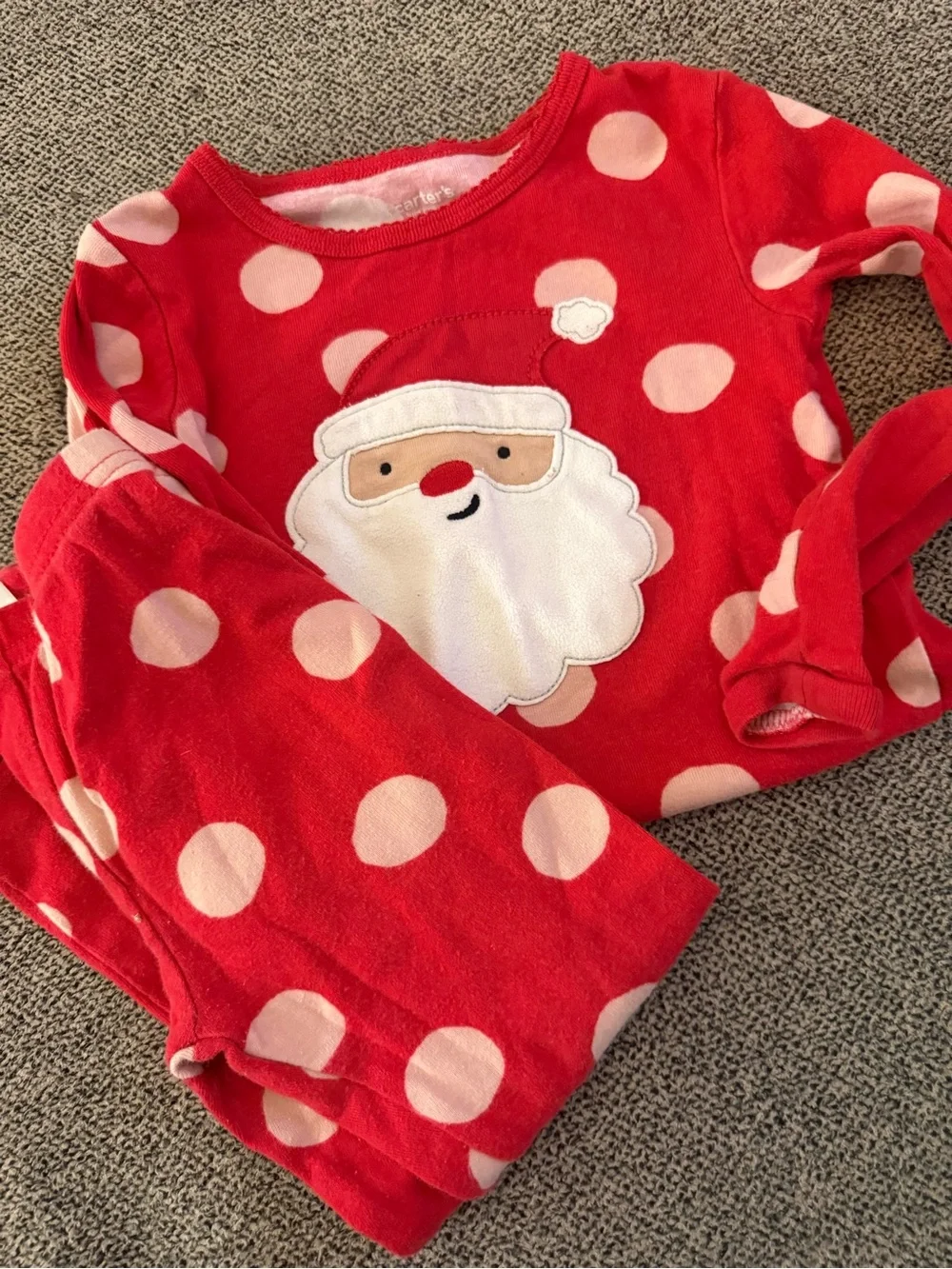 Carter's Santa Sleep PJ sets in Pink & Red